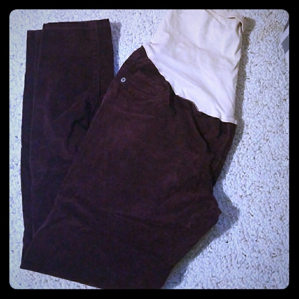 Maternity skinny cords corduroy rockstar pants